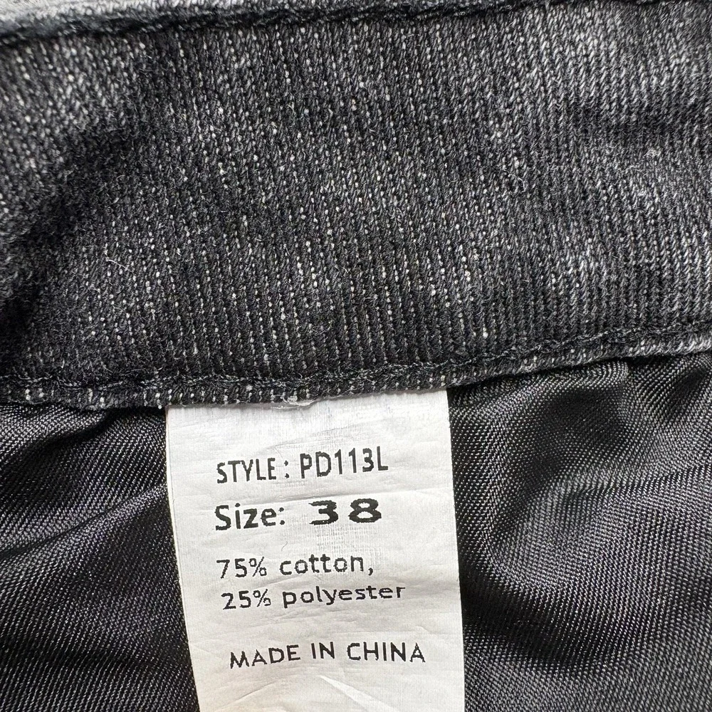 Patchwork Jeans Men's Size 34x26 Black Gray Colorblock Straight Denim‎ Pants